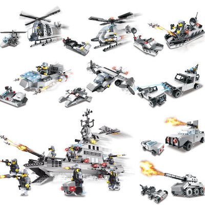 巧乐童军事战地猎鹰 8合1拼插积木，开启男孩的益智与英雄梦